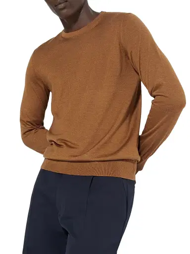 ZEGNA Men's Cashseta Crewneck - Foliage Melange | Thumbnail 4 ZEGNA Men's Cashseta Crewneck - Foliage Melange | Thumbnail 4