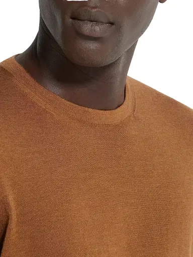 ZEGNA Men's Cashseta Crewneck - Foliage Melange | Thumbnail 5 ZEGNA Men's Cashseta Crewneck - Foliage Melange | Thumbnail 5