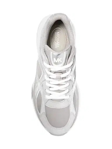 MICHAEL Michael Kors Women's Leo Leather Trainer Sneakers - Silver | Thumbnail 4 MICHAEL Michael Kors Women's Leo Leather Trainer Sneakers - Silver | Thumbnail 4