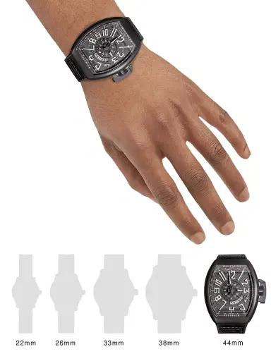 Franck Muller Men's Vanguard Brushed Titanium, Leather & Rubber Strap Watch - Black | Thumbnail 2 Franck Muller Men's Vanguard Brushed Titanium, Leather & Rubber Strap Watch - Black | Thumbnail 2
