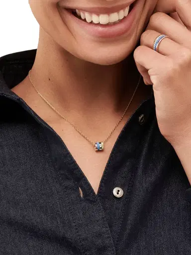 Boucheron Women's Quatre Blue Edition Tri-Tone 18K Gold, 0.01 TCW Diamond & HyCeram Mini Pendant Necklace - Gold Multi | Thumbnail 2 Boucheron Women's Quatre Blue Edition Tri-Tone 18K Gold, 0.01 TCW Diamond & HyCeram Mini Pendant Necklace - Gold Multi | Thumbnail 2