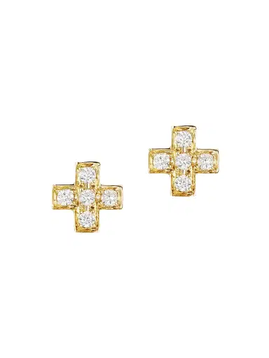 Robinson Pelham Women's Stud Club 14K-Yellow-Gold & Diamond Cross Stud Earring - Yellow Gold | Thumbnail 1 Robinson Pelham Women's Stud Club 14K-Yellow-Gold & Diamond Cross Stud Earring - Yellow Gold | Thumbnail 1