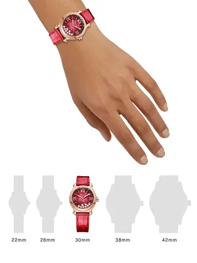 Chopard Women's Happy Sport 18K Rose Gold, Diamond & Alligator Strap Watch - Red | Thumbnail 2 Chopard Women's Happy Sport 18K Rose Gold, Diamond & Alligator Strap Watch - Red | Thumbnail 2