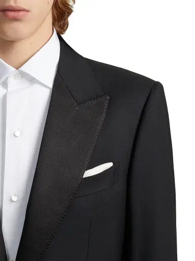 Zegna Men's Cotton and Silk Pocket Square | Thumbnail 3 Zegna Men's Cotton and Silk Pocket Square | Thumbnail 3