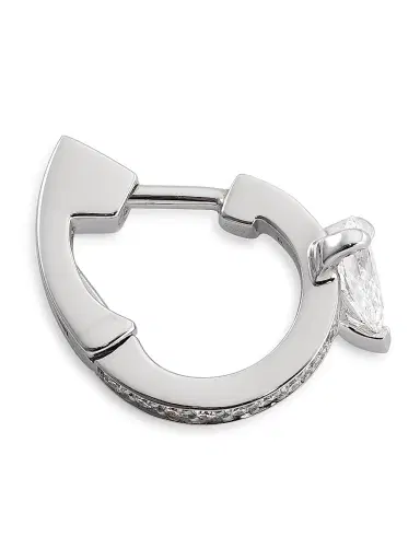 Repossi Women's Harvest 18K White Gold & Diamond Single Hoop Earring - White Gold | Thumbnail 4 Repossi Women's Harvest 18K White Gold & Diamond Single Hoop Earring - White Gold | Thumbnail 4