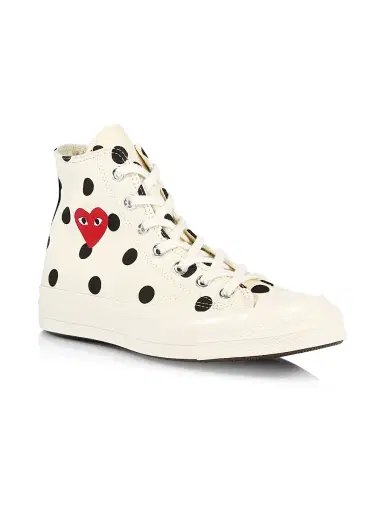 Comme des Garçons PLAY CdG PLAY x Converse Men's Chuck Taylor All Star Polka Dot High-Top Sneakers | Thumbnail 2 Comme des Garçons PLAY CdG PLAY x Converse Men's Chuck Taylor All Star Polka Dot High-Top Sneakers | Thumbnail 2