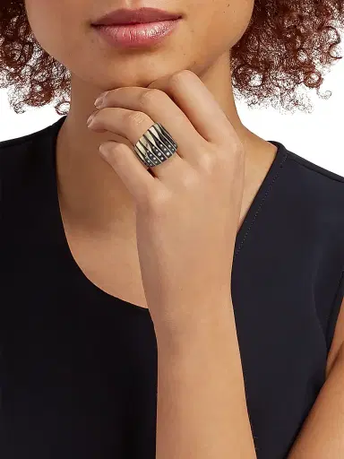 Vhernier Women's Coucher Du Soleil 18K White Gold, Bronze & Diamond Tapered Ring - White Gold Bronzew | Thumbnail 2 Vhernier Women's Coucher Du Soleil 18K White Gold, Bronze & Diamond Tapered Ring - White Gold Bronzew | Thumbnail 2