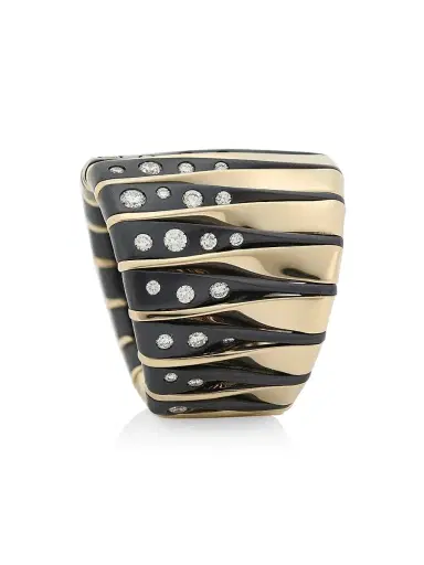 Vhernier Women's Coucher Du Soleil 18K White Gold, Bronze & Diamond Tapered Ring - White Gold Bronzew | Thumbnail 3 Vhernier Women's Coucher Du Soleil 18K White Gold, Bronze & Diamond Tapered Ring - White Gold Bronzew | Thumbnail 3