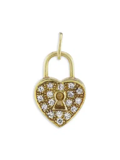 Jenna Blake Women's 18K Yellow Gold & Diamond Heart Lock Charm - Gold | Thumbnail 1 Jenna Blake Women's 18K Yellow Gold & Diamond Heart Lock Charm - Gold | Thumbnail 1
