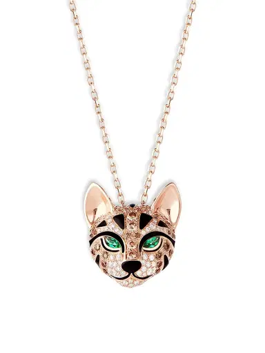 Boucheron Women's Animaux 18K Rose Gold, Two-Tone Diamond & Emerald Fuzzy The Leopard Pedant Necklace - Rose Gold | Thumbnail 1 Boucheron Women's Animaux 18K Rose Gold, Two-Tone Diamond & Emerald Fuzzy The Leopard Pedant Necklace - Rose Gold | Thumbnail 1