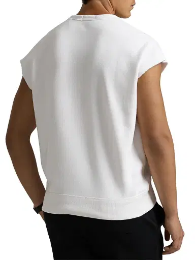 Polo Ralph Lauren Men's Unisex Pink Pony Sleeveless Fleece Sweatshirt - Ceramic White | Thumbnail 4 Polo Ralph Lauren Men's Unisex Pink Pony Sleeveless Fleece Sweatshirt - Ceramic White | Thumbnail 4