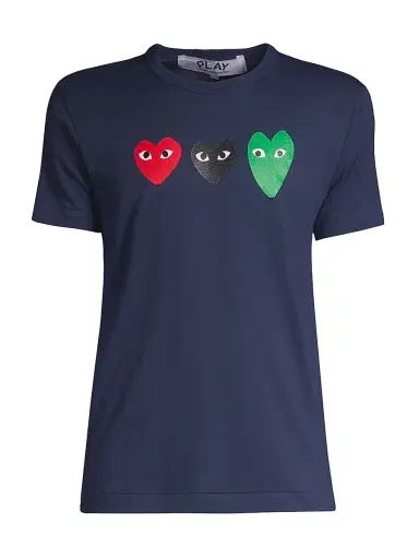 Comme des Garçons PLAY Women's Three Heart Logo T-Shirt | Thumbnail 1 Comme des Garçons PLAY Women's Three Heart Logo T-Shirt | Thumbnail 1
