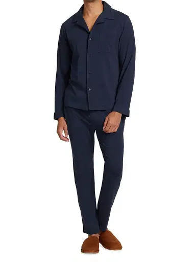 Saks Fifth Avenue Men's COLLECTION Cotton 2-Piece Pajama Set | Thumbnail 3 Saks Fifth Avenue Men's COLLECTION Cotton 2-Piece Pajama Set | Thumbnail 3