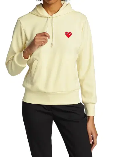 Comme des Garçons PLAY Women's Play Hooded Sweatshirt - Ivory - Size XL | Thumbnail 3 Comme des Garçons PLAY Women's Play Hooded Sweatshirt - Ivory - Size XL | Thumbnail 3