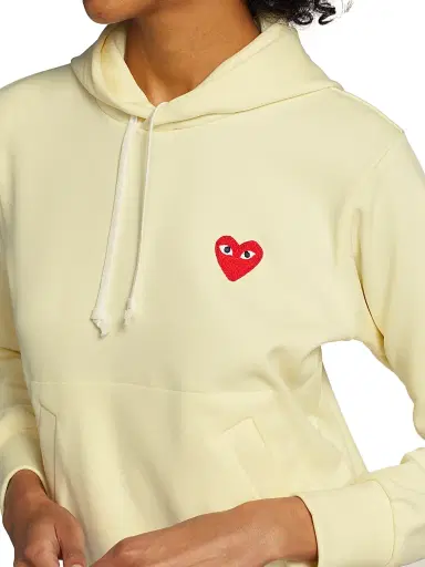 Comme des Garçons PLAY Women's Play Hooded Sweatshirt - Ivory - Size XL | Thumbnail 6 Comme des Garçons PLAY Women's Play Hooded Sweatshirt - Ivory - Size XL | Thumbnail 6