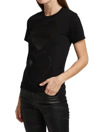 Comme des Garçons PLAY Women's Double Heart Graphic T-Shirt - Black - Size Medium | Thumbnail 3 Comme des Garçons PLAY Women's Double Heart Graphic T-Shirt - Black - Size Medium | Thumbnail 3