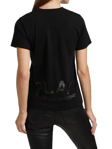 Comme des Garçons PLAY Women's Double Heart Graphic T-Shirt - Black - Size Medium | Thumbnail 4 Comme des Garçons PLAY Women's Double Heart Graphic T-Shirt - Black - Size Medium | Thumbnail 4