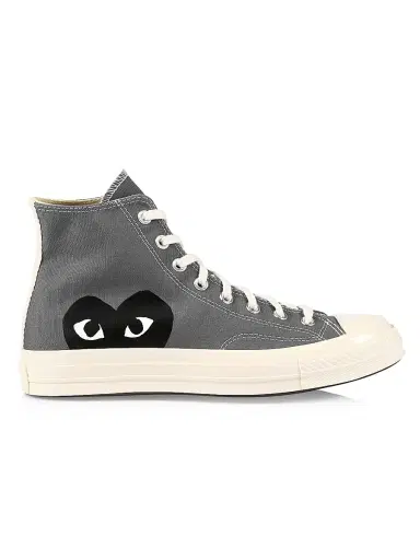 Comme des Garçons PLAY CdG PLAY x Converse Men's Chuck Taylor All Star Single Heart High-Top Sneakers - Grey - Size 12 | Thumbnail 1 Comme des Garçons PLAY CdG PLAY x Converse Men's Chuck Taylor All Star Single Heart High-Top Sneakers - Grey - Size 12 | Thumbnail 1