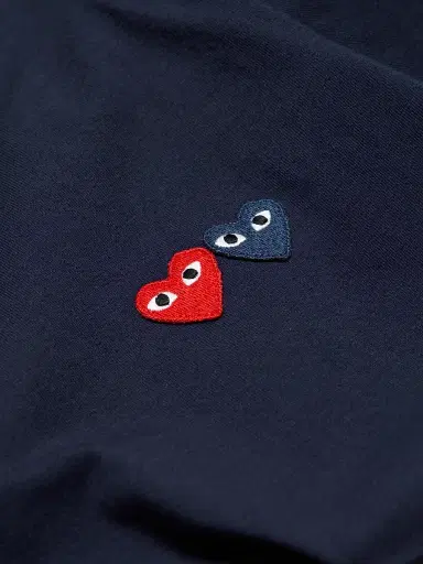 Comme des Garçons PLAY Women's Double Heart T-Shirt - Navy | Thumbnail 7 Comme des Garçons PLAY Women's Double Heart T-Shirt - Navy | Thumbnail 7