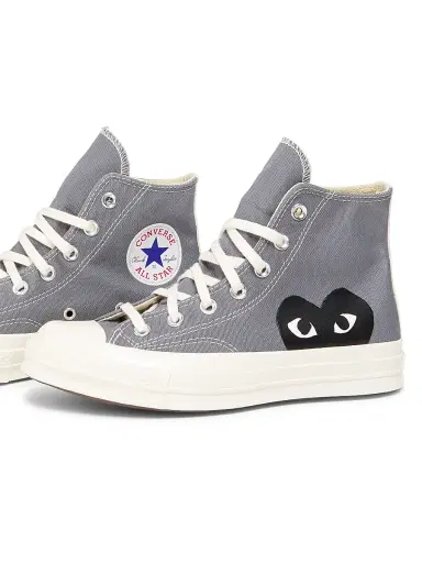 Comme des Garçons PLAY CdG PLAY x Converse Women's Chuck Taylor All Star Peek-A-Boo High-Top Sneakers - Grey - Size 11 | Thumbnail 2 Comme des Garçons PLAY CdG PLAY x Converse Women's Chuck Taylor All Star Peek-A-Boo High-Top Sneakers - Grey - Size 11 | Thumbnail 2