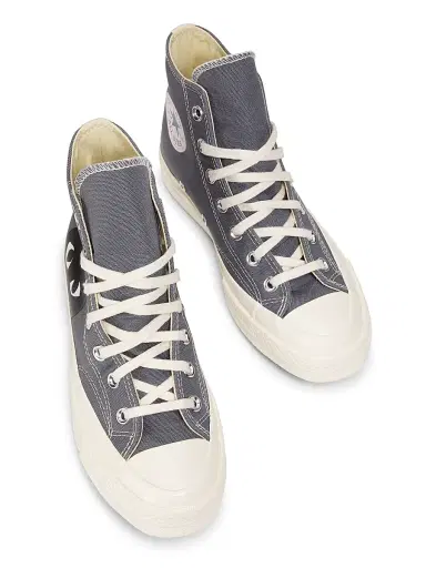 Comme des Garçons PLAY CdG PLAY x Converse Women's Chuck Taylor All Star Peek-A-Boo High-Top Sneakers - Grey - Size 11 | Thumbnail 4 Comme des Garçons PLAY CdG PLAY x Converse Women's Chuck Taylor All Star Peek-A-Boo High-Top Sneakers - Grey - Size 11 | Thumbnail 4