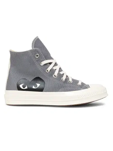 Comme des Garçons PLAY CdG PLAY x Converse Women's Chuck Taylor All Star Peek-A-Boo High-Top Sneakers - Grey - Size 11 | Thumbnail 1 Comme des Garçons PLAY CdG PLAY x Converse Women's Chuck Taylor All Star Peek-A-Boo High-Top Sneakers - Grey - Size 11 | Thumbnail 1