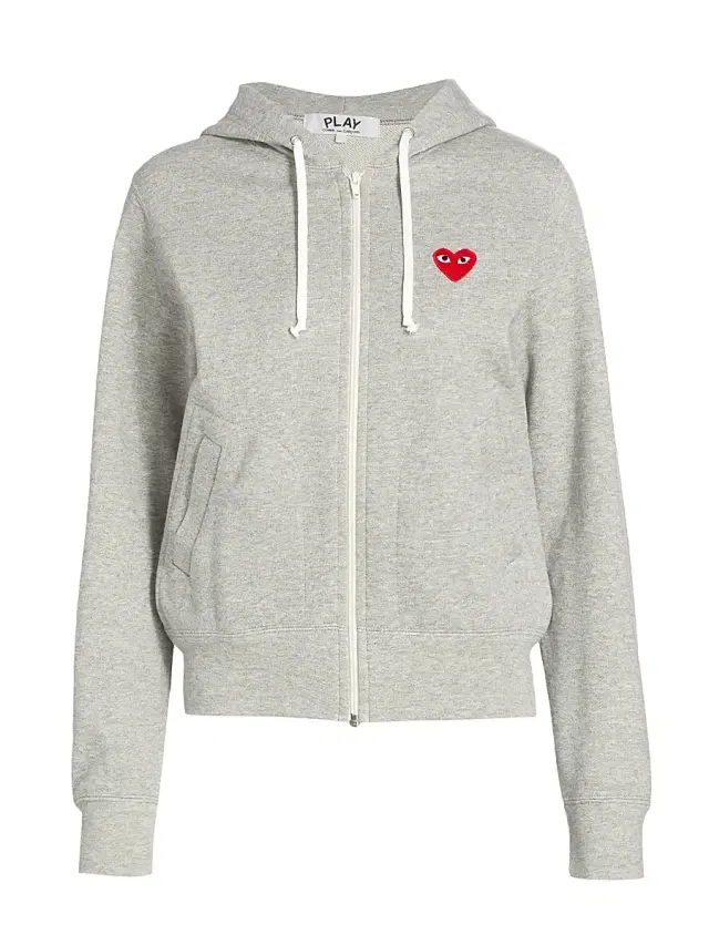 Women's Heart Back Zip Hoodie - Grey Women's Heart Back Zip Hoodie - Grey