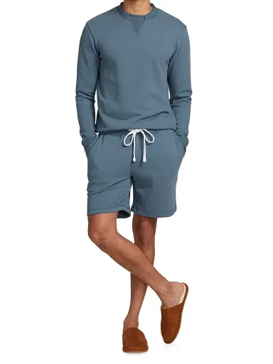 Saks Fifth Avenue Men's COLLECTION Drawstring Pajama Sweatshort - Medium Blue | Thumbnail 2 Saks Fifth Avenue Men's COLLECTION Drawstring Pajama Sweatshort - Medium Blue | Thumbnail 2