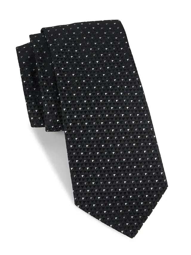 Men's Bond St Geometric Silk Tie - Black Men's Bond St Geometric Silk Tie - Black