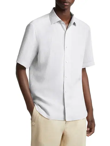Zegna Men's Linen Shirt - White - Size XL | Thumbnail 4 Zegna Men's Linen Shirt - White - Size XL | Thumbnail 4