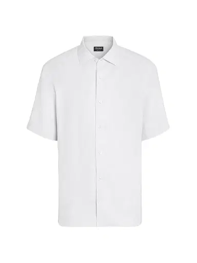 Zegna Men's Linen Shirt - White - Size XL | Thumbnail 1 Zegna Men's Linen Shirt - White - Size XL | Thumbnail 1