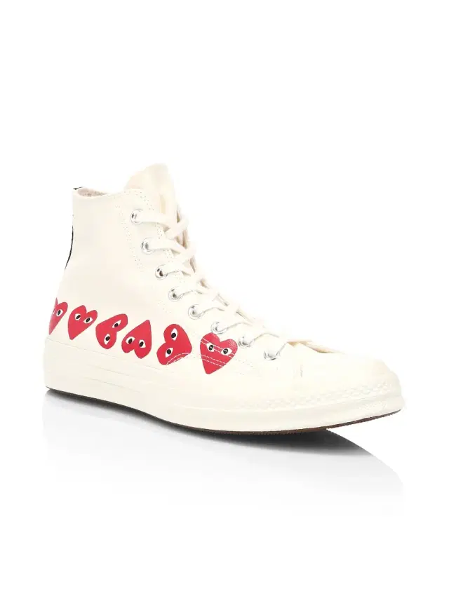 Men's CdG PLAY x Converse Unisex Chuck Taylor All Star Multi Heart High-Top Sneakers - Khaki Men's CdG PLAY x Converse Unisex Chuck Taylor All Star Multi Heart High-Top Sneakers - Khaki