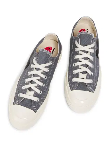 Comme des Garçons PLAY CdG PLAY x Converse Women's Chuck Taylor All Star Peek-A-Boo Low-Top Sneakers - Grey - Size 5 | Thumbnail 4 Comme des Garçons PLAY CdG PLAY x Converse Women's Chuck Taylor All Star Peek-A-Boo Low-Top Sneakers - Grey - Size 5 | Thumbnail 4