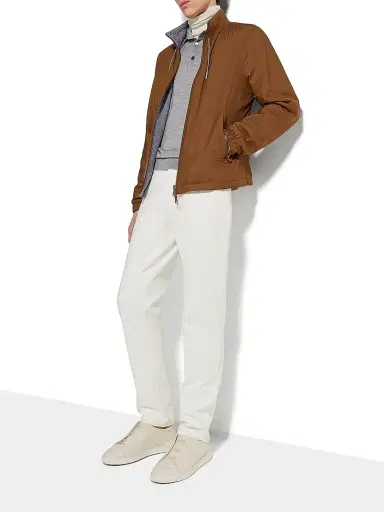 ZEGNA Men's Technical Fabric Reversible Brezza Blouson - Foliage Grey | Thumbnail 6 ZEGNA Men's Technical Fabric Reversible Brezza Blouson - Foliage Grey | Thumbnail 6