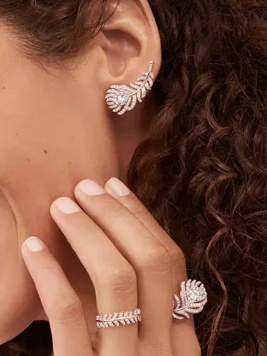 Boucheron Women's Plume De Paon 18K Pink Gold & 0.23 TCW Diamond Earrings | Thumbnail 4 Boucheron Women's Plume De Paon 18K Pink Gold & 0.23 TCW Diamond Earrings | Thumbnail 4
