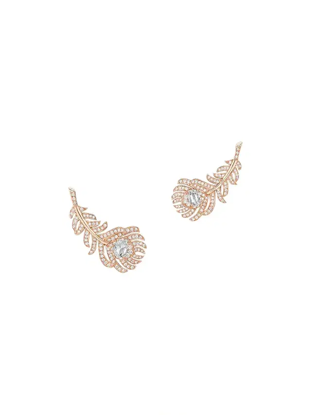 Women's Plume De Paon 18K Pink Gold & 0.23 TCW Diamond Earrings Women's Plume De Paon 18K Pink Gold & 0.23 TCW Diamond Earrings