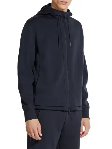 Zegna Men's High Performance Wool Blend Hoodie - Navy Blue - Size Small | Thumbnail 2 Zegna Men's High Performance Wool Blend Hoodie - Navy Blue - Size Small | Thumbnail 2