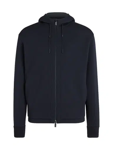 Zegna Men's High Performance Wool Blend Hoodie - Navy Blue - Size Small | Thumbnail 1 Zegna Men's High Performance Wool Blend Hoodie - Navy Blue - Size Small | Thumbnail 1