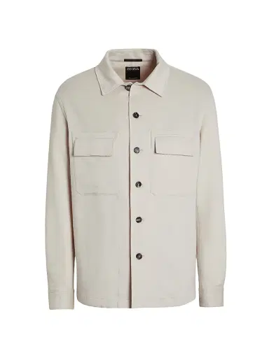 ZEGNA Men's Oasi Cashmere Alba Overshirt - White | Thumbnail 1 ZEGNA Men's Oasi Cashmere Alba Overshirt - White | Thumbnail 1