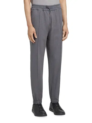 Zegna Men's High Performance Wool Joggers - Grey Melange - Size 42 | Thumbnail 2 Zegna Men's High Performance Wool Joggers - Grey Melange - Size 42 | Thumbnail 2