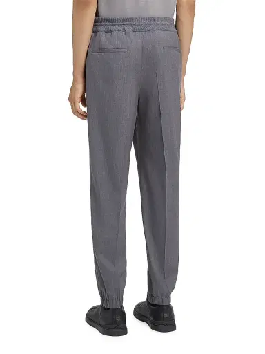 Zegna Men's High Performance Wool Joggers - Grey Melange - Size 42 | Thumbnail 3 Zegna Men's High Performance Wool Joggers - Grey Melange - Size 42 | Thumbnail 3