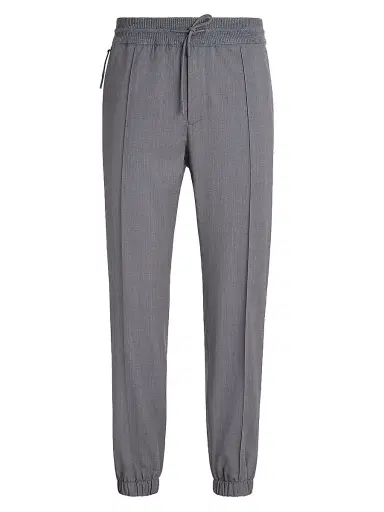 Zegna Men's High Performance Wool Joggers - Grey Melange - Size 42 | Thumbnail 1 Zegna Men's High Performance Wool Joggers - Grey Melange - Size 42 | Thumbnail 1