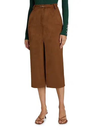 Generation Love Women's Medina Belted Faux-Suede Skirt - Caramel | Thumbnail 3 Generation Love Women's Medina Belted Faux-Suede Skirt - Caramel | Thumbnail 3