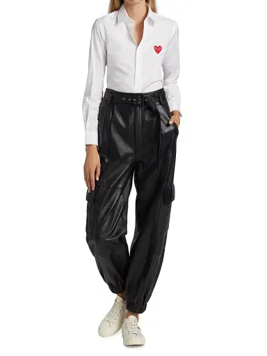 Comme des Garçons PLAY Women's Heart Button Down Shirt - Black - Size Medium | Thumbnail 2 Comme des Garçons PLAY Women's Heart Button Down Shirt - Black - Size Medium | Thumbnail 2