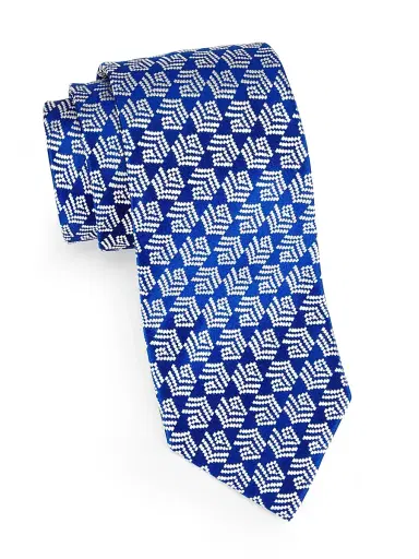 Charvet Men's Shaded Diagonal Stripe Silk Jacquard Tie - Royal White | Thumbnail 1 Charvet Men's Shaded Diagonal Stripe Silk Jacquard Tie - Royal White | Thumbnail 1