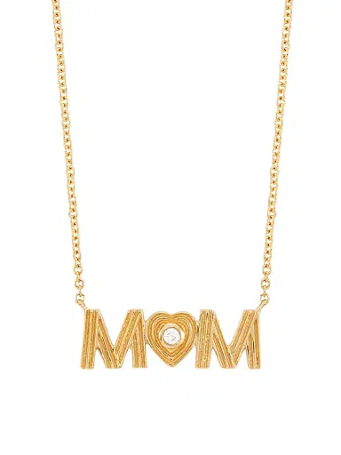 Saks Fifth Avenue Collection Women's 14K Yellow Gold & 0.05 TCW Diamond "Mom" Pendant Necklace - Yellow Gold | Thumbnail 1 Saks Fifth Avenue Collection Women's 14K Yellow Gold & 0.05 TCW Diamond "Mom" Pendant Necklace - Yellow Gold | Thumbnail 1