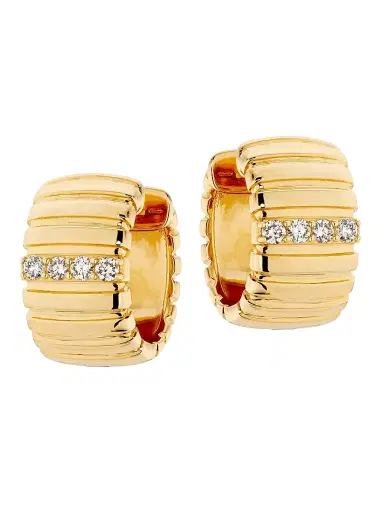 Nina Gilin Women's 14K Yellow Gold & 0.24 TCW Diamond Huggie Hoop Earrings - Yellow Gold | Thumbnail 1 Nina Gilin Women's 14K Yellow Gold & 0.24 TCW Diamond Huggie Hoop Earrings - Yellow Gold | Thumbnail 1