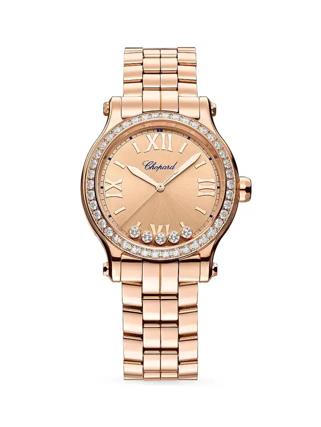 Women's Happy Sport 18K Rose Gold & Diamond Bracelet Watch - Rose Gold Women's Happy Sport 18K Rose Gold & Diamond Bracelet Watch - Rose Gold
