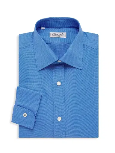 Charvet Men's Button-Front Dress Shirt - Blue | Thumbnail 1 Charvet Men's Button-Front Dress Shirt - Blue | Thumbnail 1