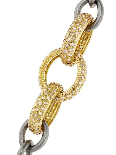 Nina Gilin Women's Black-Rhodium-Plated Silver, 14K Yellow Gold & 3.16 TCW Diamond Chain Necklace - Grey | Thumbnail 4 Nina Gilin Women's Black-Rhodium-Plated Silver, 14K Yellow Gold & 3.16 TCW Diamond Chain Necklace - Grey | Thumbnail 4